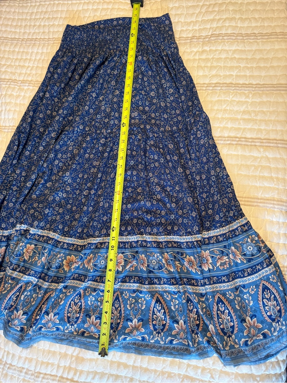 Natural Life Hanna Convertible Maxi Skirt or Strapless Dress Blue Floral Sz Med - Picture 10 of 11